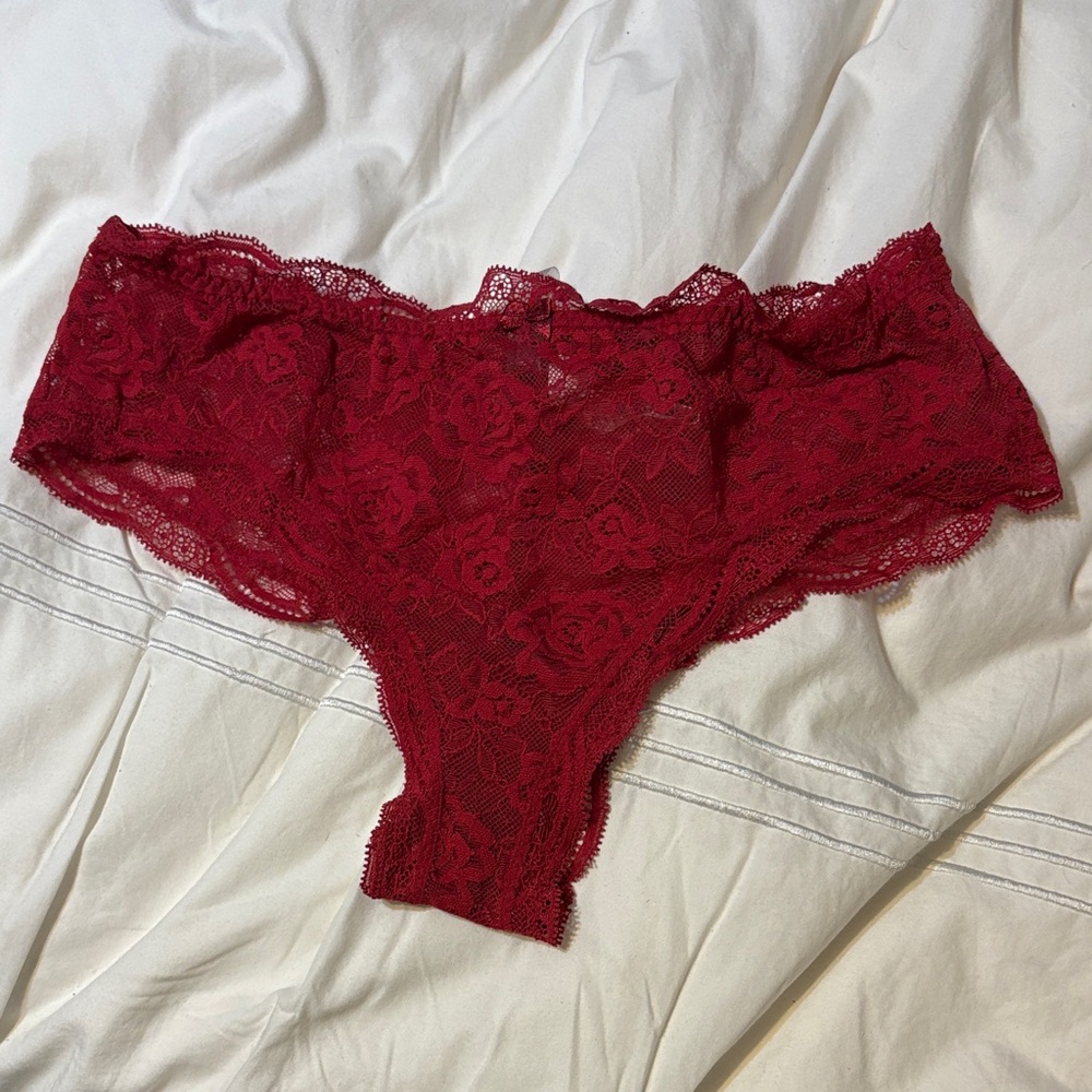 intimissimi Lace Bikini Briefs in Burgundy